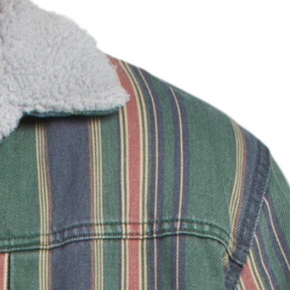 LEVIS Striped Faux Sherpa Trucker Jacket - Picture 3 of 3